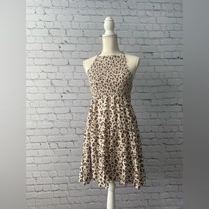 American Eagle Leopard Print Halter Dress